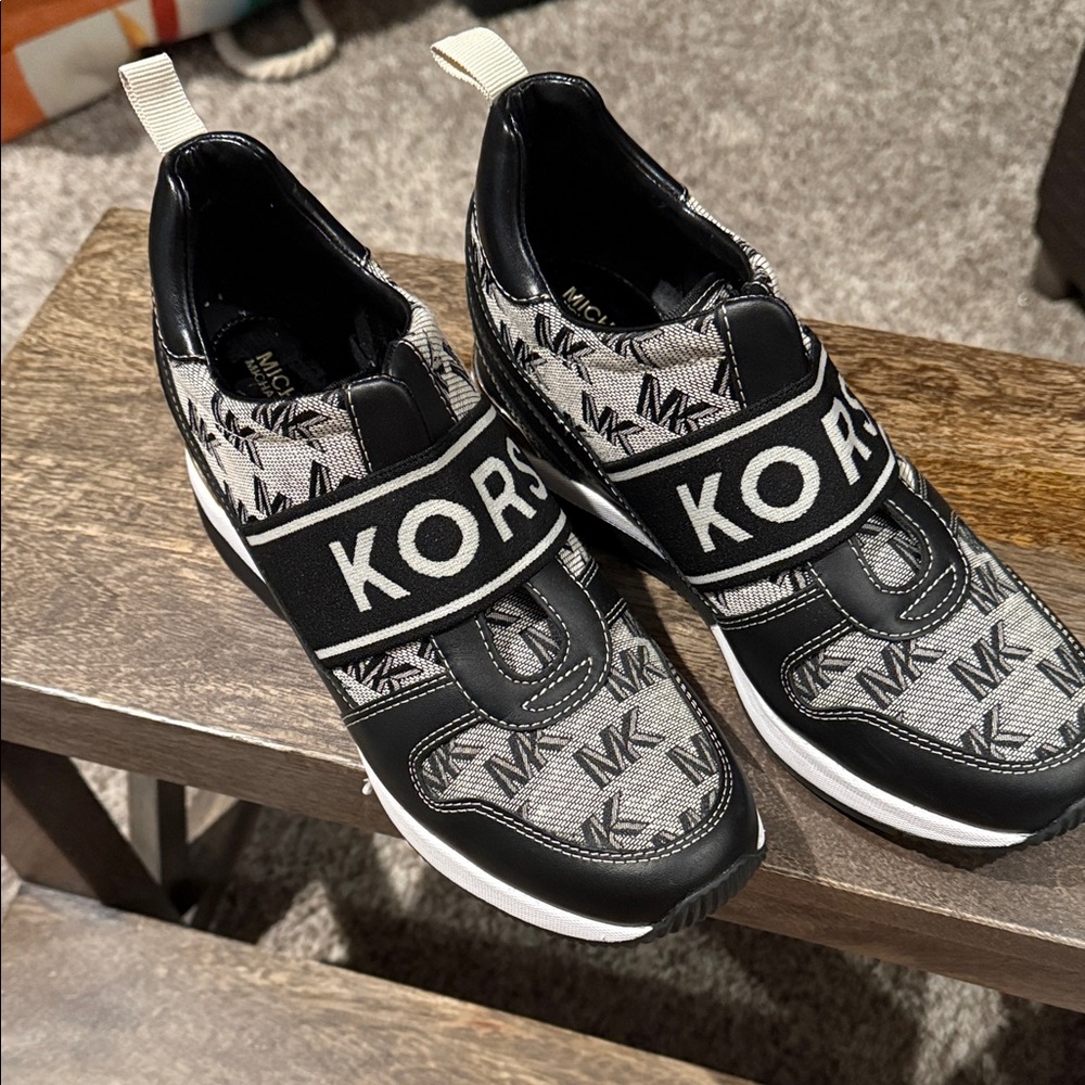Michael Kors Monogram Black and White Sneakers
